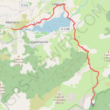 Itinéraire Mare a Mare Nord - De A Sega à Albertacce, distance, dénivelé, altitude, carte, profil, trace GPS