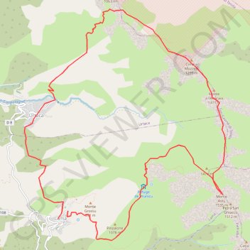Itinéraire Lama - Mont Astu - Urtaca, distance, dénivelé, altitude, carte, profil, trace GPS