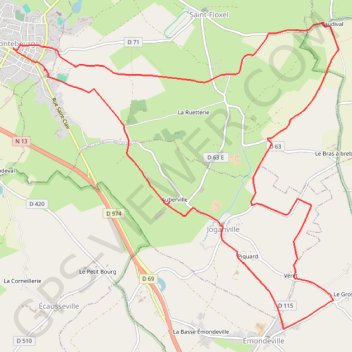 Itinéraire Montebourg (50310), distance, dénivelé, altitude, carte, profil, trace GPS