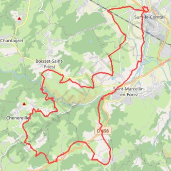 Itinéraire Rallye Suryquois - Sury-le-Comtal, distance, dénivelé, altitude, carte, profil, trace GPS