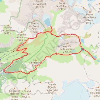 Itinéraire Tour de l’Aiguille de la Vanoise, distance, dénivelé, altitude, carte, profil, trace GPS