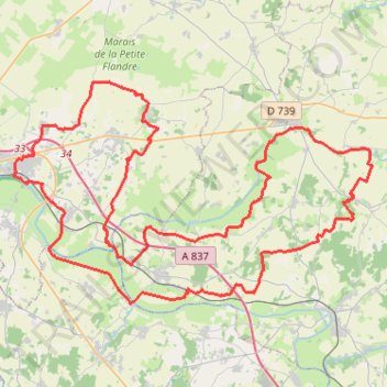 Itinéraire lussant-tonnay-B-archingeay-st Savinien-Bord-17850347, distance, dénivelé, altitude, carte, profil, trace GPS