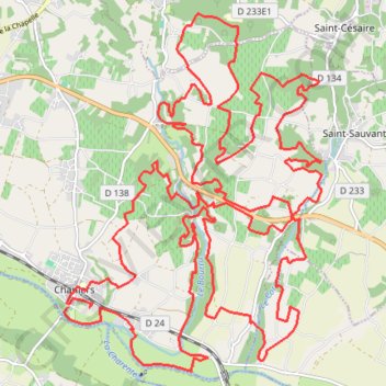 Itinéraire CHANIERS, distance, dénivelé, altitude, carte, profil, trace GPS