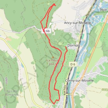 Itinéraire Dornot, Croix Saint-Clément, distance, dénivelé, altitude, carte, profil, trace GPS