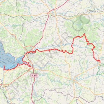 Itinéraire Mortain - Mont-Saint-Michel, distance, dénivelé, altitude, carte, profil, trace GPS