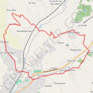 Itinéraire Pont-du-casse, le circuit du chêne - Pays de l'Agenais, distance, dénivelé, altitude, carte, profil, trace GPS