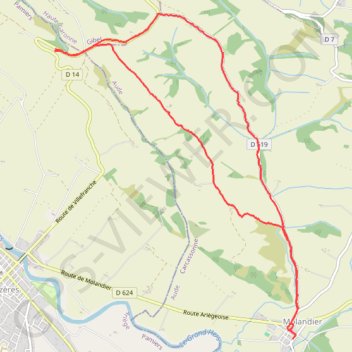 Itinéraire 180101 Mazeres, distance, dénivelé, altitude, carte, profil, trace GPS