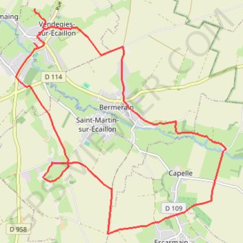 Itinéraire Circuit des Larris - Vendegies-sur-Ecaillon, distance, dénivelé, altitude, carte, profil, trace GPS