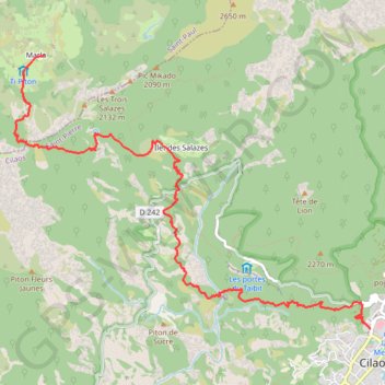 Itinéraire GRR2 De Marla à Cilaos, distance, dénivelé, altitude, carte, profil, trace GPS