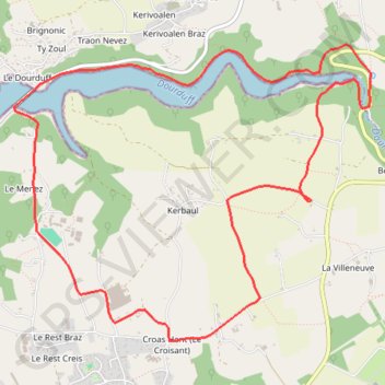 Itinéraire Vallée du Dourduff et hauteurs du Méné, distance, dénivelé, altitude, carte, profil, trace GPS