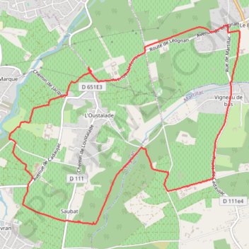 Itinéraire Autour de Leognan, distance, dénivelé, altitude, carte, profil, trace GPS