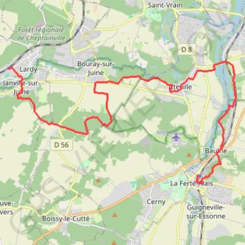 Itinéraire Lardy laferte, distance, dénivelé, altitude, carte, profil, trace GPS