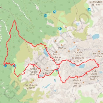Itinéraire Pic du Grand Domenon par le Grand Colon (Belledonne), distance, dénivelé, altitude, carte, profil, trace GPS
