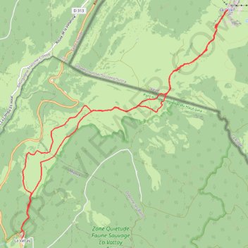 Itinéraire La Dôle depuis la Vattay en raquettes, distance, dénivelé, altitude, carte, profil, trace GPS