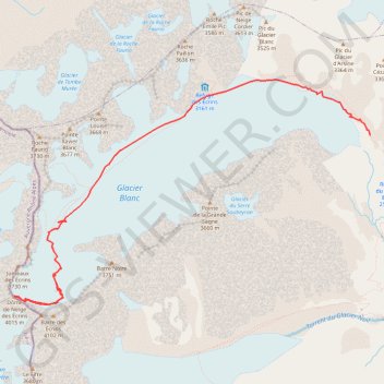 Itinéraire Dôme de neige des Écrins, distance, dénivelé, altitude, carte, profil, trace GPS