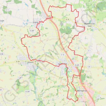 Itinéraire La Mézière, distance, dénivelé, altitude, carte, profil, trace GPS