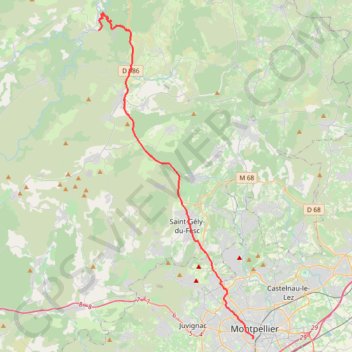 Itinéraire Étape 10 : Pont de Saint-Étienne d'Issensac - Montpellier, distance, dénivelé, altitude, carte, profil, trace GPS