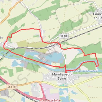 Itinéraire Marolles sur Seine, distance, dénivelé, altitude, carte, profil, trace GPS