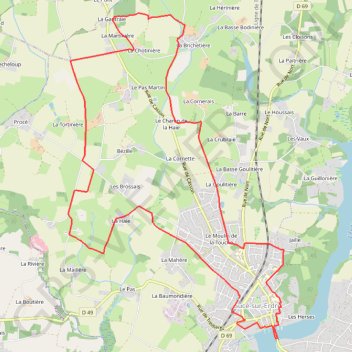 Itinéraire Virée des Voïettes à Sucé, distance, dénivelé, altitude, carte, profil, trace GPS