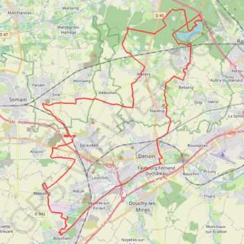 Itinéraire De Bouchain direction la forêt de Wallers, distance, dénivelé, altitude, carte, profil, trace GPS