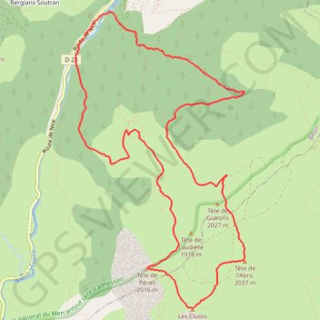 Itinéraire Les Cluots, distance, dénivelé, altitude, carte, profil, trace GPS