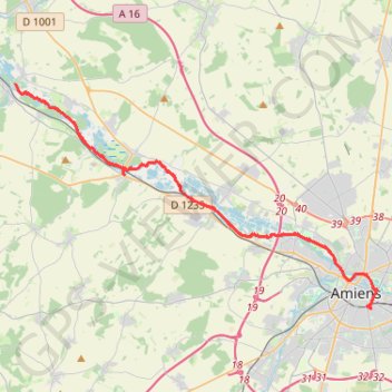 Itinéraire Bords de Somme Amiens - Bourdon, distance, dénivelé, altitude, carte, profil, trace GPS