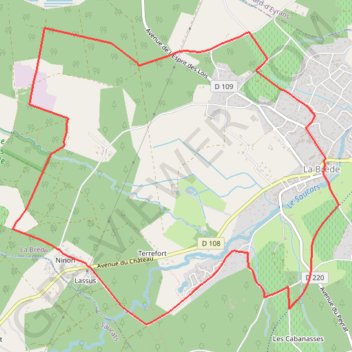 Itinéraire Circuit vert de La Brède, distance, dénivelé, altitude, carte, profil, trace GPS