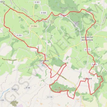 Itinéraire Circuit rouge à Saint-Pois, distance, dénivelé, altitude, carte, profil, trace GPS
