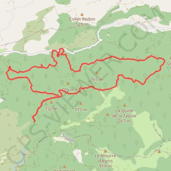 Itinéraire Mazaugues - les Glacières, distance, dénivelé, altitude, carte, profil, trace GPS
