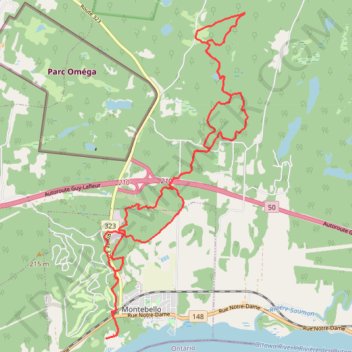 Itinéraire Montebello Fatbike, distance, dénivelé, altitude, carte, profil, trace GPS