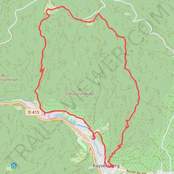Itinéraire Kaysersberg, distance, dénivelé, altitude, carte, profil, trace GPS