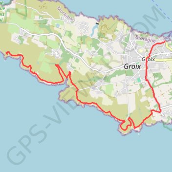 Itinéraire Groix - Pointe du Château de Kervedan, distance, dénivelé, altitude, carte, profil, trace GPS