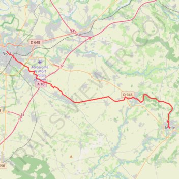 Itinéraire Melle / Niort, distance, dénivelé, altitude, carte, profil, trace GPS