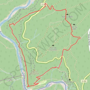 Itinéraire Rapide de Gournier - Dolmen du Chanet, distance, dénivelé, altitude, carte, profil, trace GPS