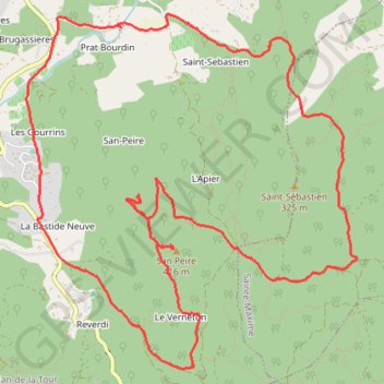 Itinéraire Plan de la Tour-Le San Peire-Menhir de Prat Bourdin, distance, dénivelé, altitude, carte, profil, trace GPS