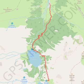 Itinéraire Granges d'Astau - Refuge d'Espîngo, distance, dénivelé, altitude, carte, profil, trace GPS