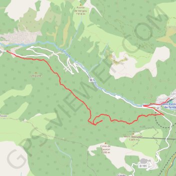 Itinéraire Lac des Mesches - Saint Dalmas de Tende, distance, dénivelé, altitude, carte, profil, trace GPS