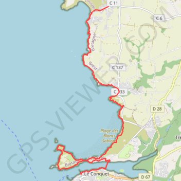 Itinéraire Ligne Bretagne J3, distance, dénivelé, altitude, carte, profil, trace GPS