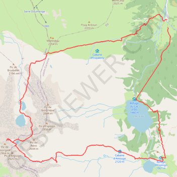 Itinéraire Hourgade sans sommet en boucle, distance, dénivelé, altitude, carte, profil, trace GPS