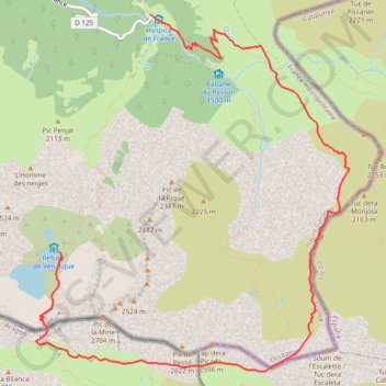 Itinéraire Tour par Port de Venasque, distance, dénivelé, altitude, carte, profil, trace GPS