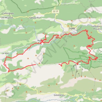 Itinéraire Les cailloux de l'Esteron, distance, dénivelé, altitude, carte, profil, trace GPS