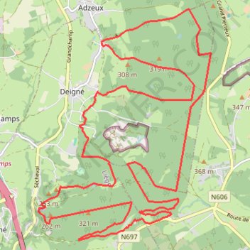 Itinéraire Trail rouge de la Gervova 🔴 🐾, distance, dénivelé, altitude, carte, profil, trace GPS