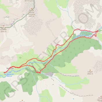 Itinéraire Maljasset Plan de Parouart, distance, dénivelé, altitude, carte, profil, trace GPS
