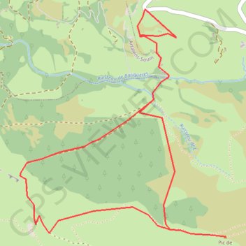 Itinéraire Pic de Nerbiou depuis la route d'Hautacam, distance, dénivelé, altitude, carte, profil, trace GPS