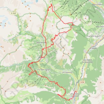 Itinéraire Trans'ecrins, distance, dénivelé, altitude, carte, profil, trace GPS