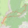 Itinéraire Les Crocs face Est depuis Saint Ange (Vercors), distance, dénivelé, altitude, carte, profil, trace GPS