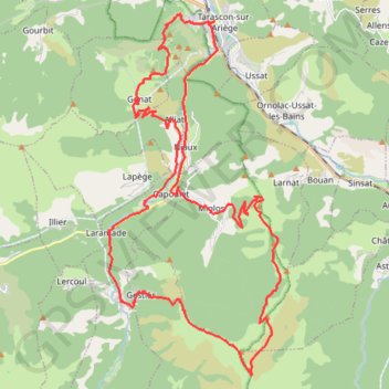 Itinéraire De Tarascon sur Ariège au Col du Sasc et au Col du Trou, distance, dénivelé, altitude, carte, profil, trace GPS