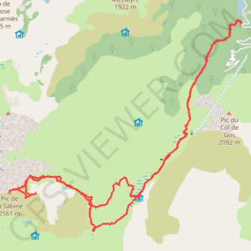 Itinéraire Le Pic de la Sabine, distance, dénivelé, altitude, carte, profil, trace GPS