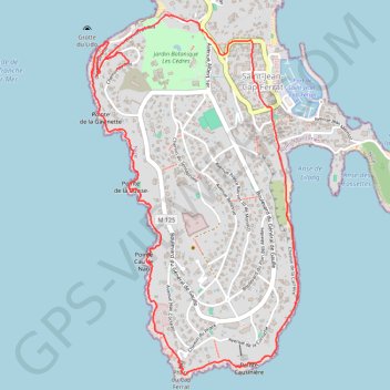 Itinéraire Cap ferrat, distance, dénivelé, altitude, carte, profil, trace GPS