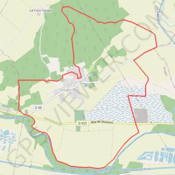Itinéraire Au fil du val de l'Aisne, distance, dénivelé, altitude, carte, profil, trace GPS